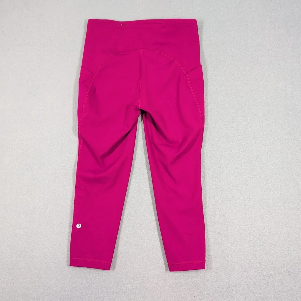 Lululemon Leggings Women 8‎ Pink Speed Up Crop Yoga Running Athletic Activewear